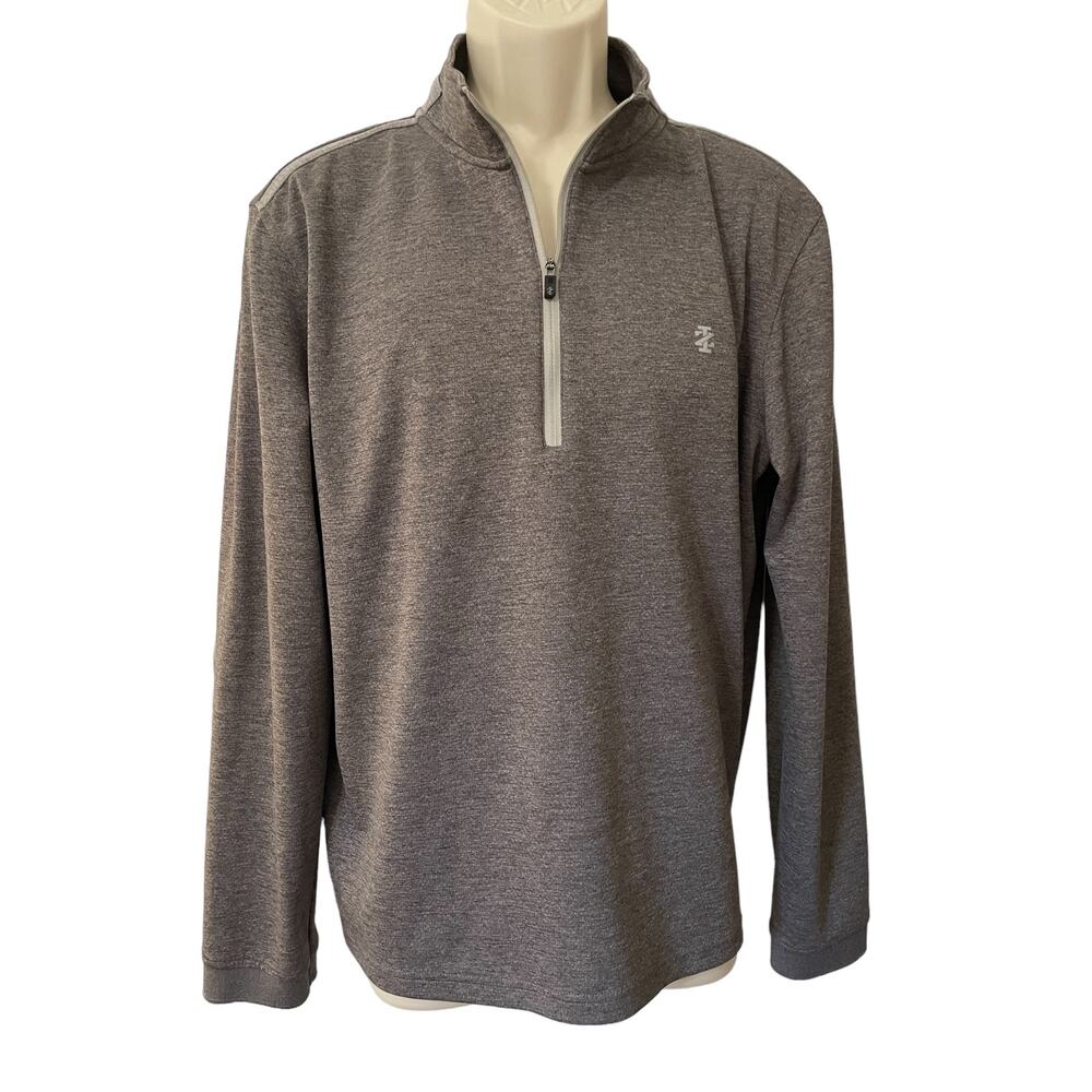 Izod Golf 1/4 Zip Pullover, Long Sleeve, Brown, Exc Cond, Men's Large
